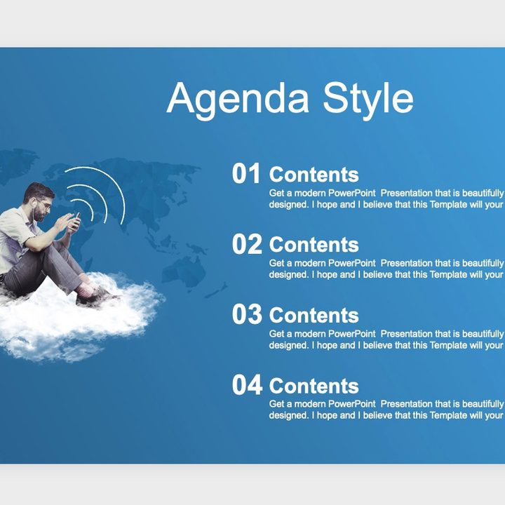 Blue business PowerPoint template.