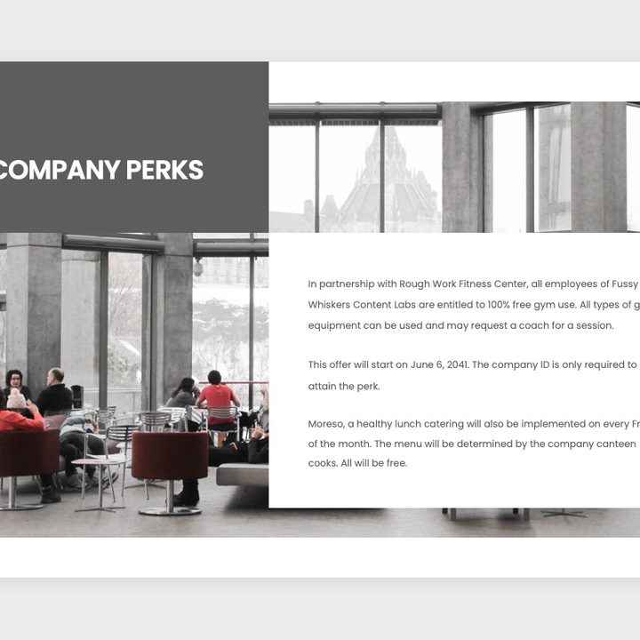 Minimalistic gray PowerPoint template.