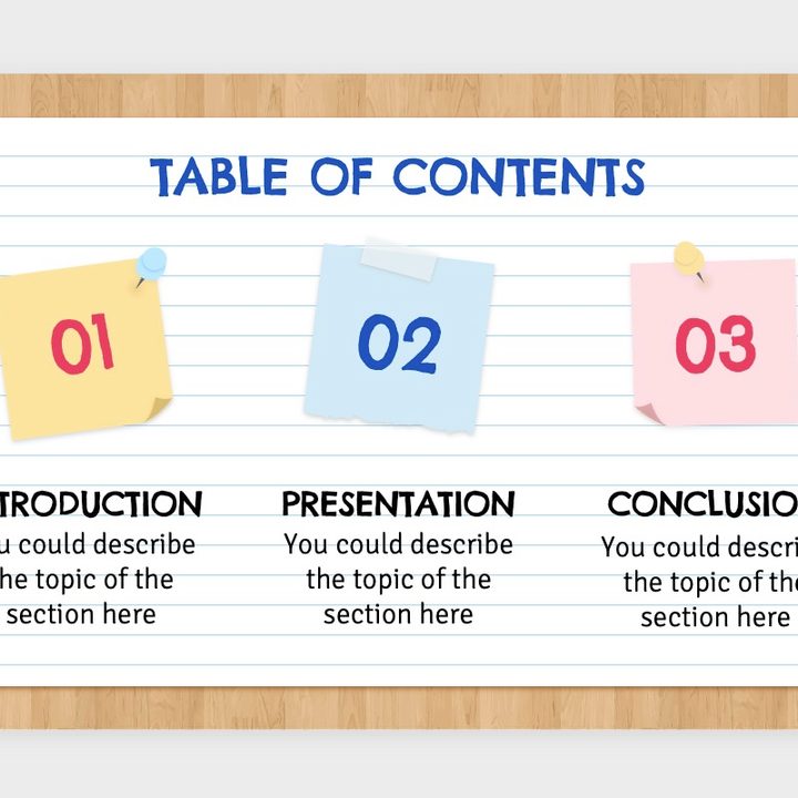 Note page educational PowerPoint template.