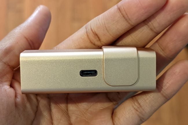 The Lumina webcam USB-C rear port.