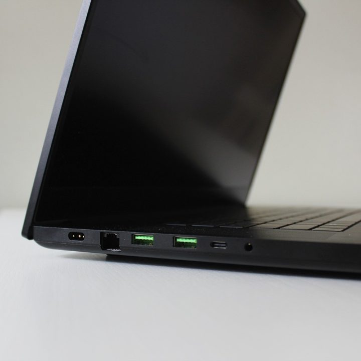 The ports included on the right side of the Razer Blade 17.