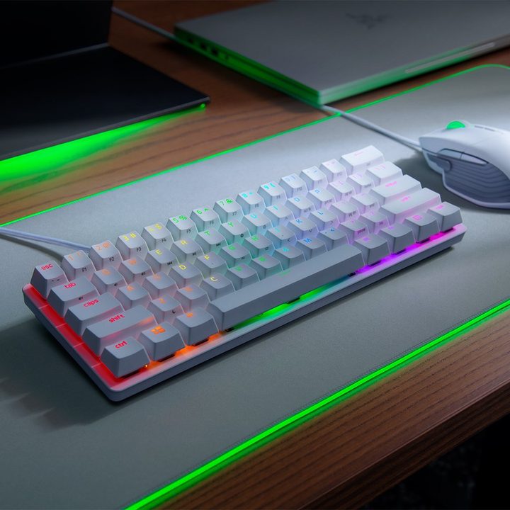 Razer Huntsman Mini on a desk.