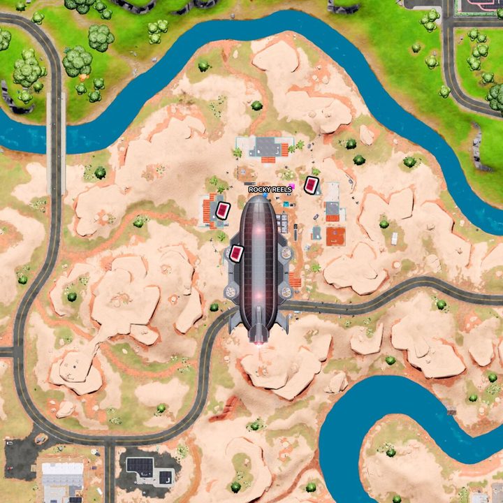 Map of Omni Chips in Rocky Reels in Fortnite.
