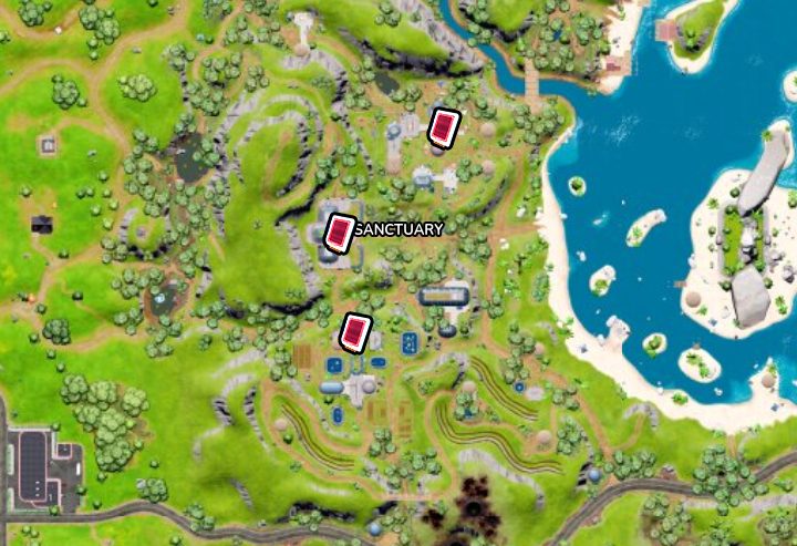 Map of Omni Chips at Sanctuary in Fortnite.