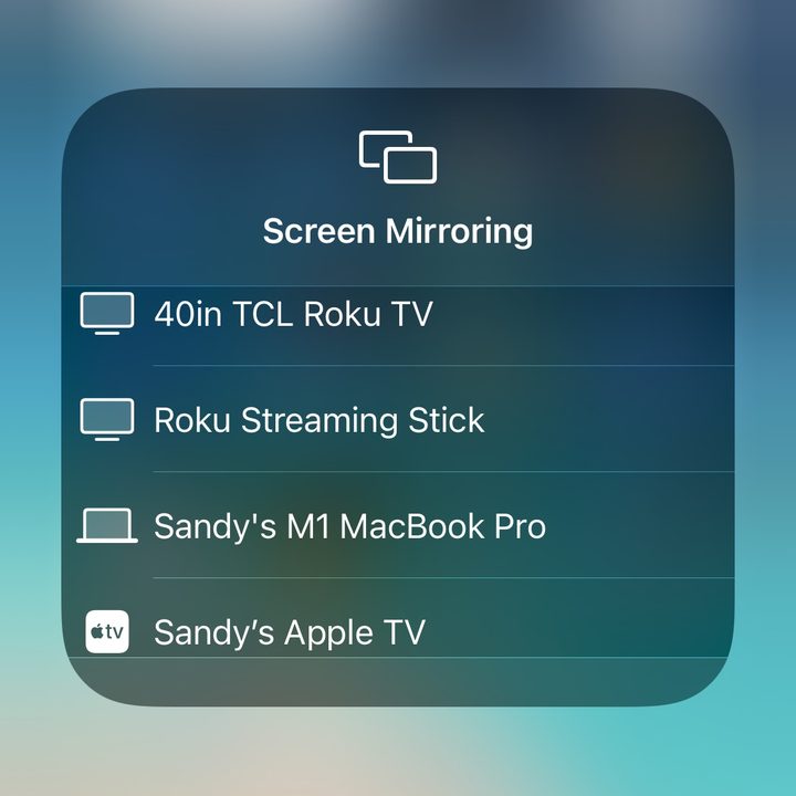 Devices for Screen Mirroring on iPhone.