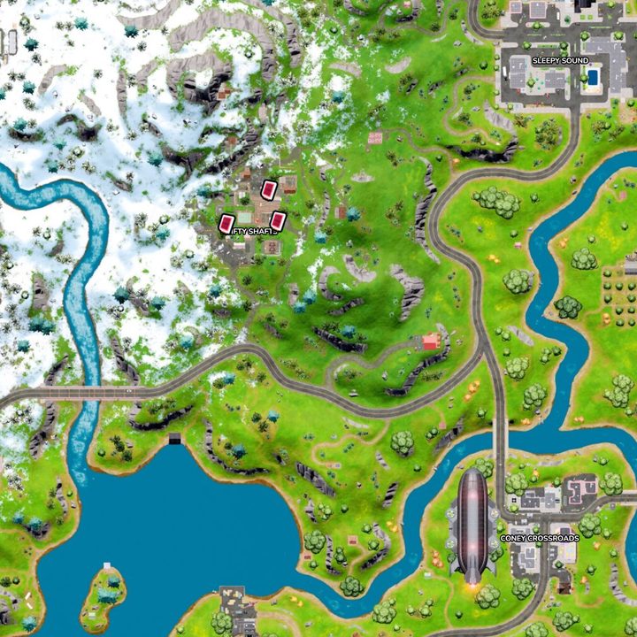 Map of Omni Chips in Shifty Shafts in Fortnite.