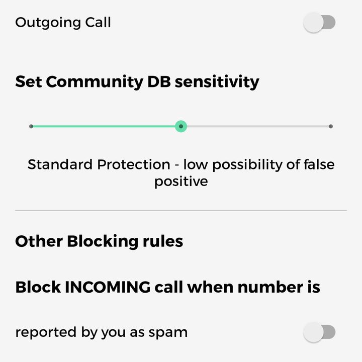 Should I Answer app showing advanced blocking settings.