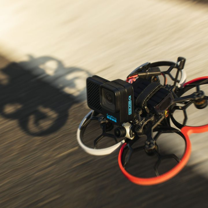 GoPro Hero 10 Black Bones on fast moving FPV drone.