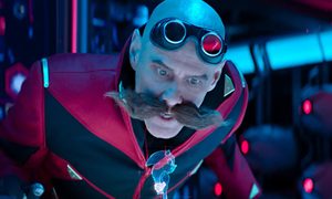 Dr. Eggman looks at a hologram in Sonic the Hedgehog 2.