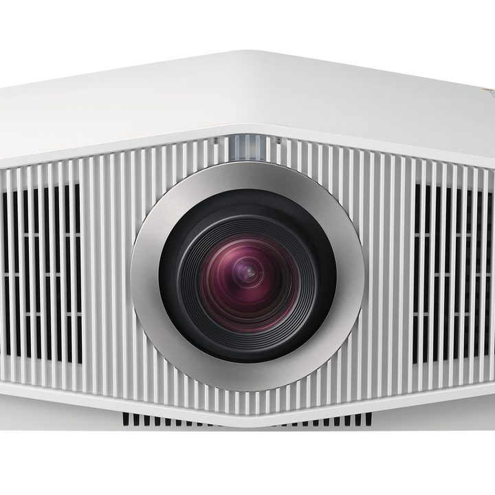 Sony VPL-XW6000 4K laser projector in white, seen from the front.