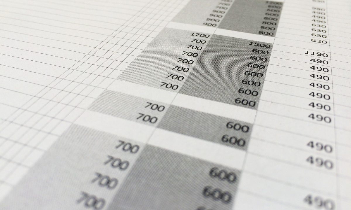 Spreadsheet with numbers from Pixabay.