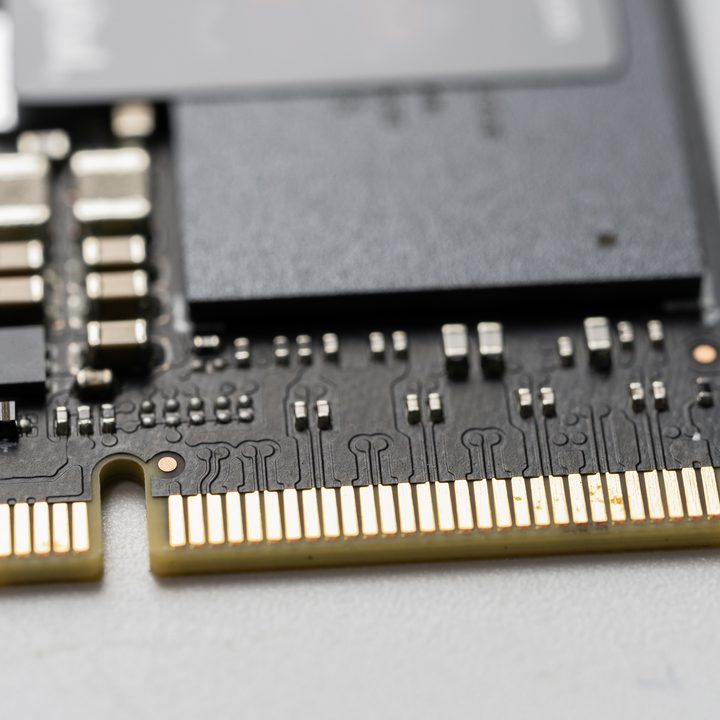 A close up of of an SSD NVMe M.2 2280 solid state drive.