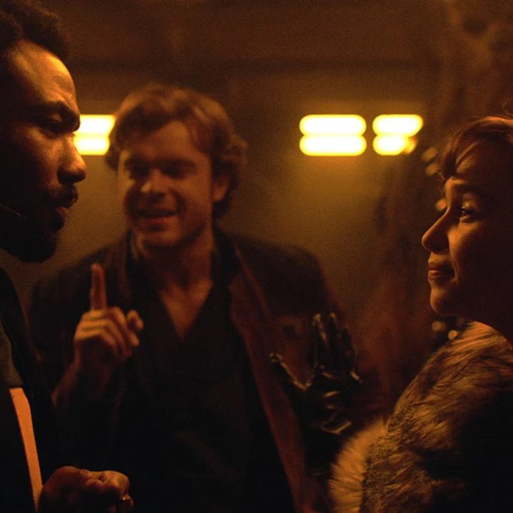 Qi'ra and Han meeting with Lando in Solo: A Star Wars Story