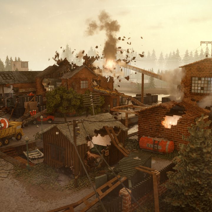 Brick buildings explode in Teardown.