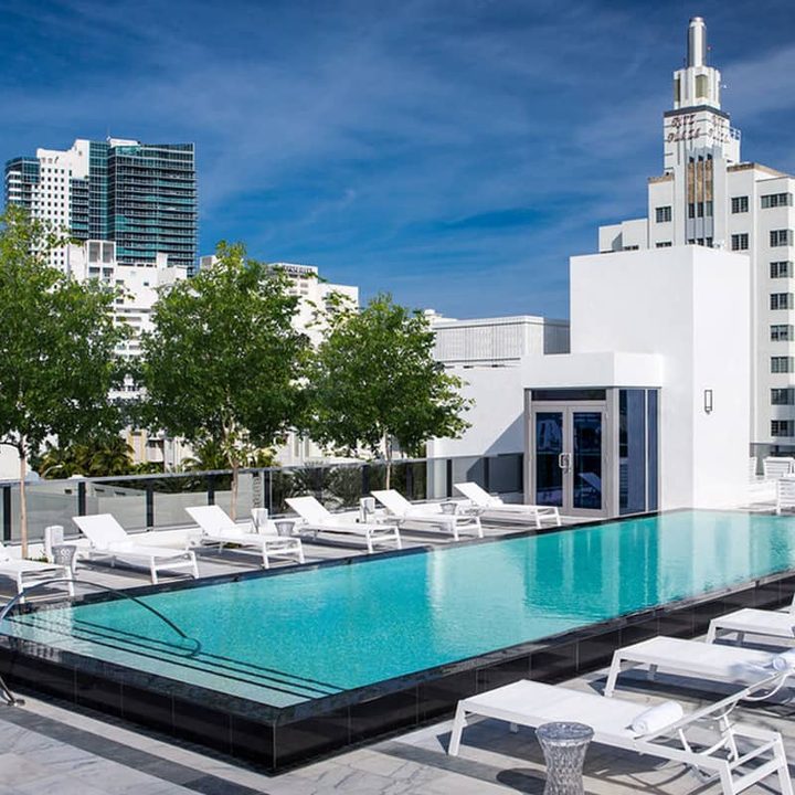 Rooftop pool at The Gale South Beach hotel.