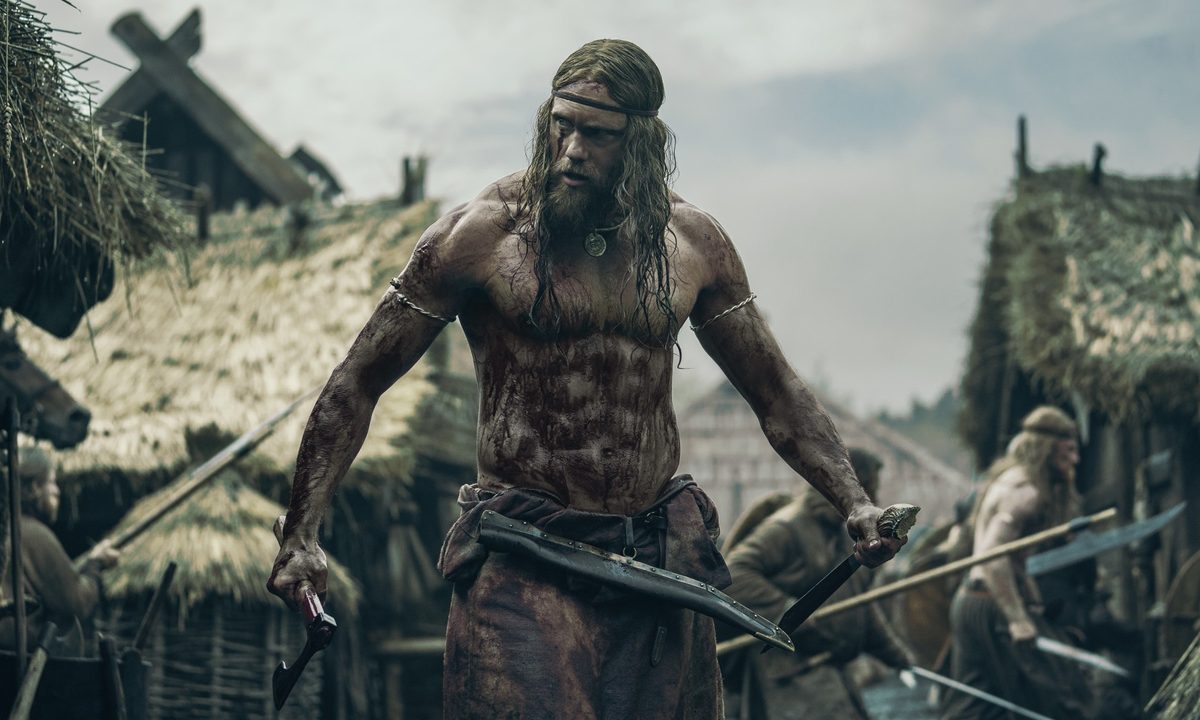 Alexander Skarsgård strikes a fearsome Viking pose.