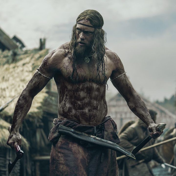 Alexander Skarsgård strikes a fearsome Viking pose.