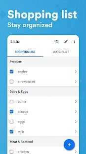 Flipp app shopping list.