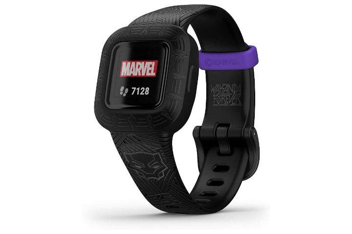 Garmin Vivofit Jr 3 with app interface.