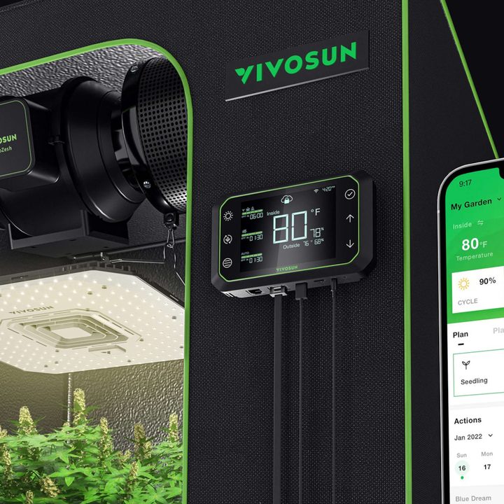 The VivoSun GrowHub indoor smart growing system with AeroLight and VivoSun app.