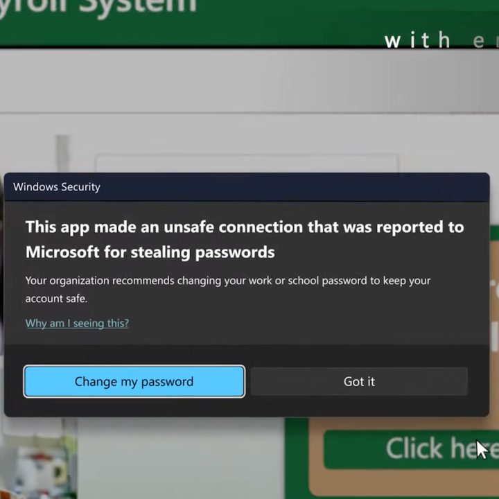 Phishing protection in Microsoft Windows 11.