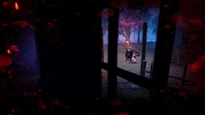 A vampire entrancing a human.