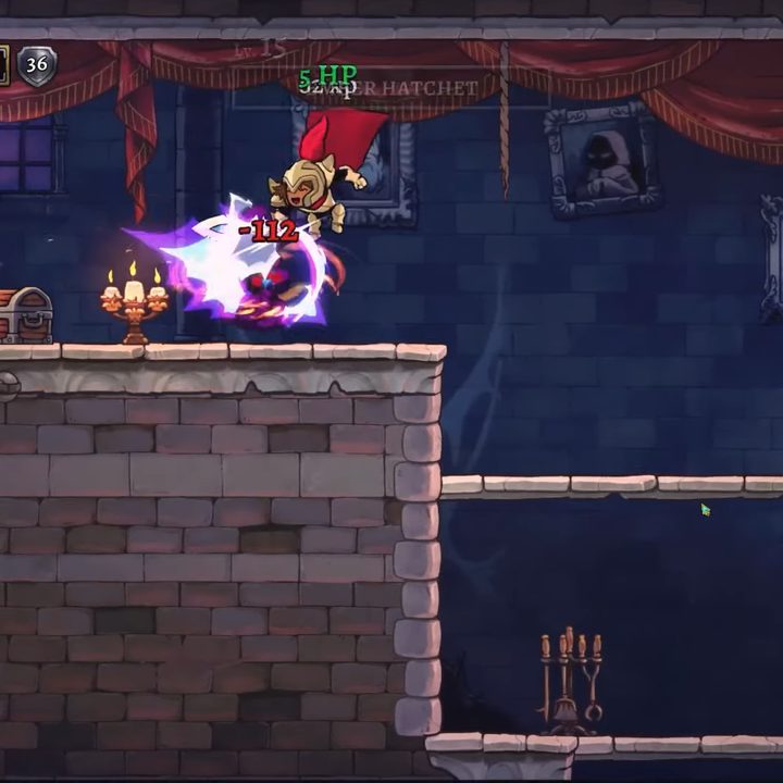 A knight slashing with a sword.