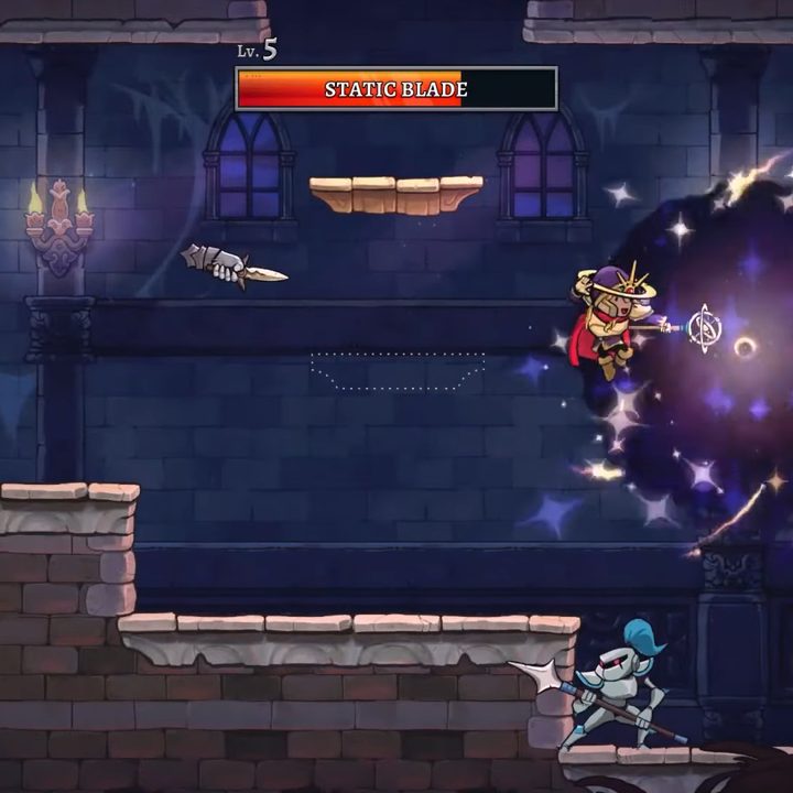 An astromancer shoots a spell.