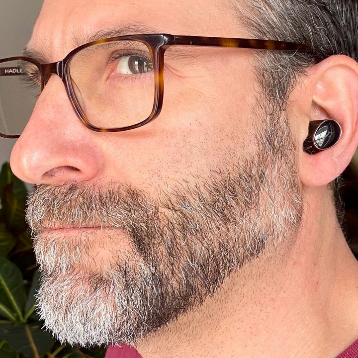 The author wearing the 1More Evo.