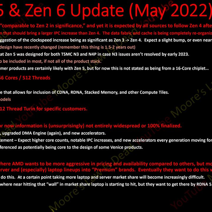 AMD Zen 5 and Zen 6 leaks.
