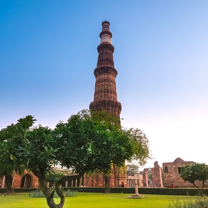 Edited image of the Indian monument Qutub Minar shot on the Samsung Galaxy S22 Ultra in RAW.