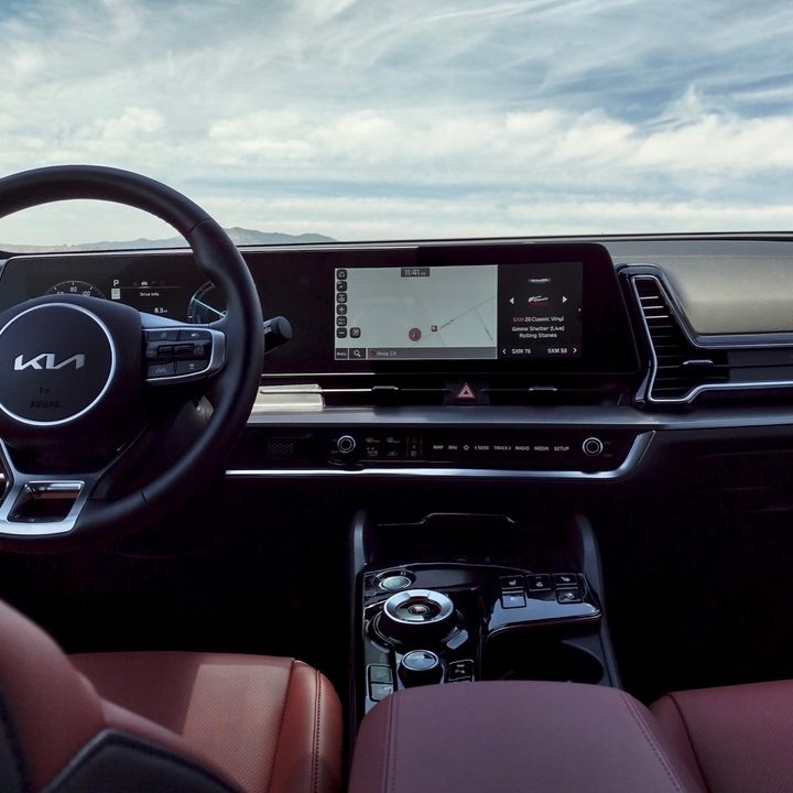 Interior of the 2023 Kia Sportage Hybrid.