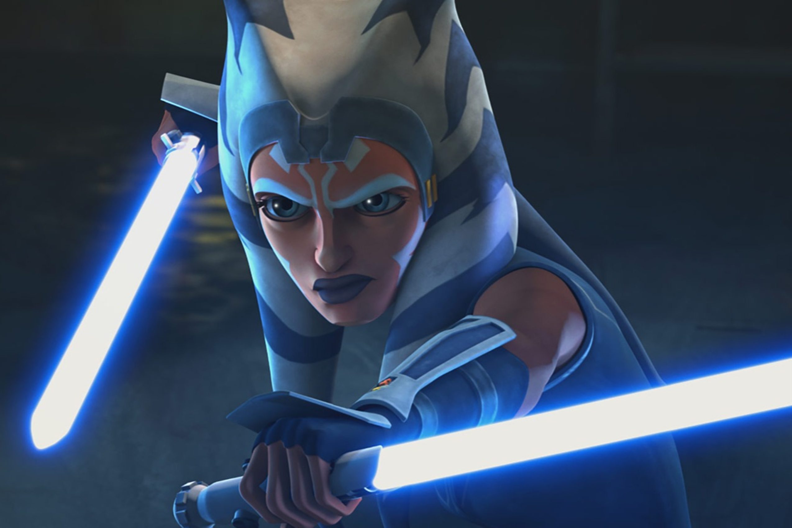 Ahsoka Tano prepares for battle in an episode of Star Wars: The Clone Wars