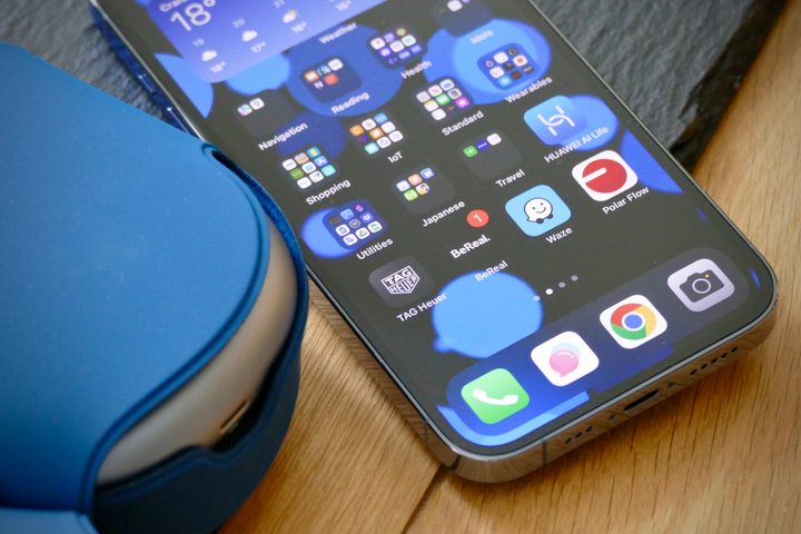 BeReal app icon on an iPhone 13 Pro.