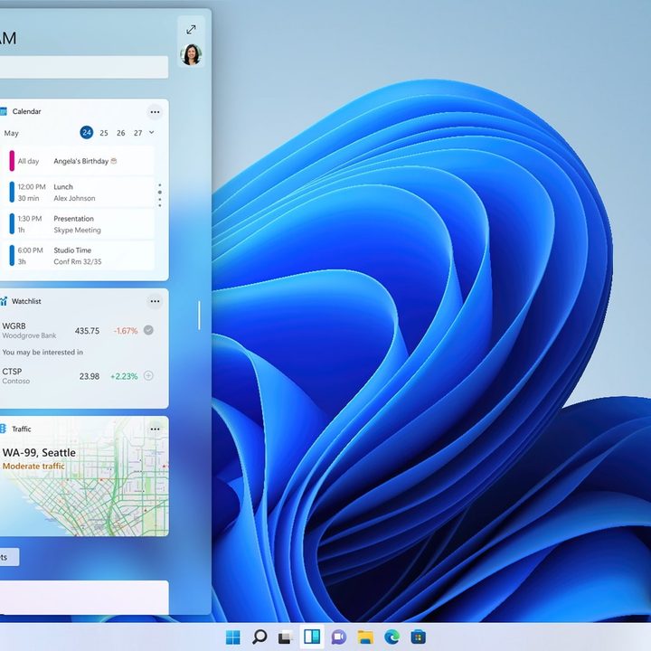 The Widgets feature in Windows 11.