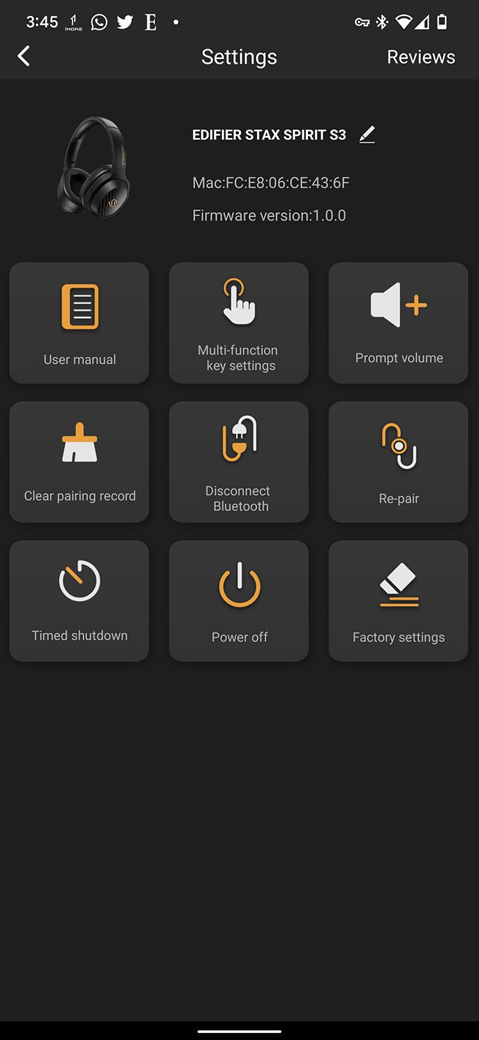 Edifier Stax Spirit S3 screenshot.