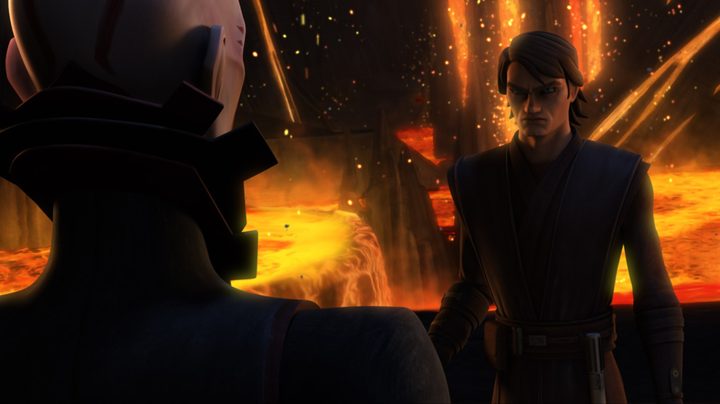 The Son showing Anakin's dark future on Mustafar in Ghosts of Mortis.