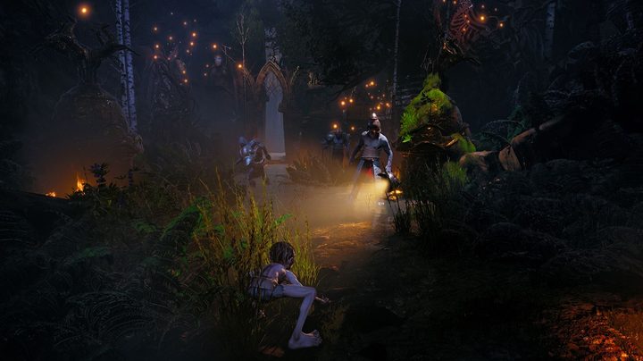 Gollum hides from soldiers in The Lord of the Rings: Gollum