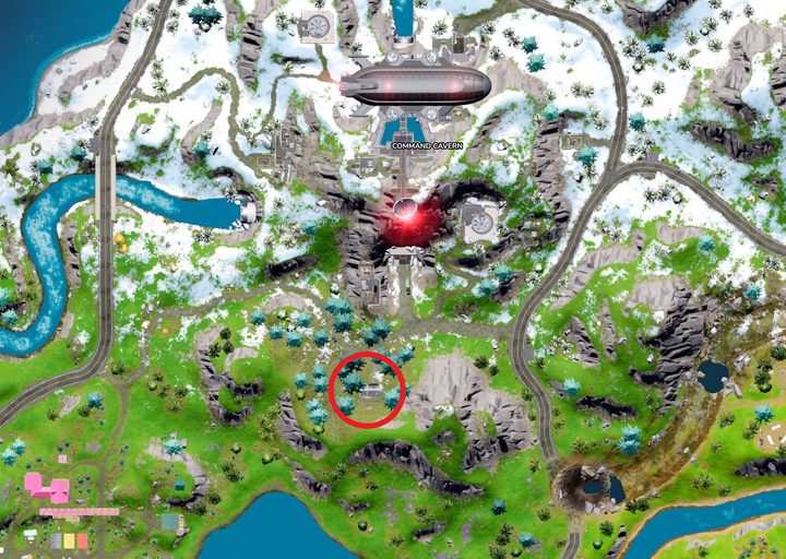 Map of IO vehicle location in Fortnite.