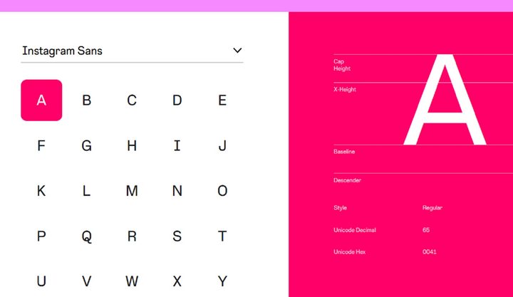 The standard version of Instagram's new typeface, Instagram Sans.