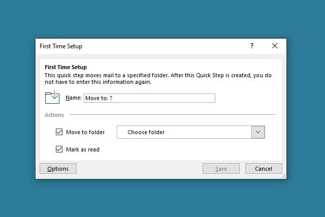 Set up a preset Quick Step in Outlook.