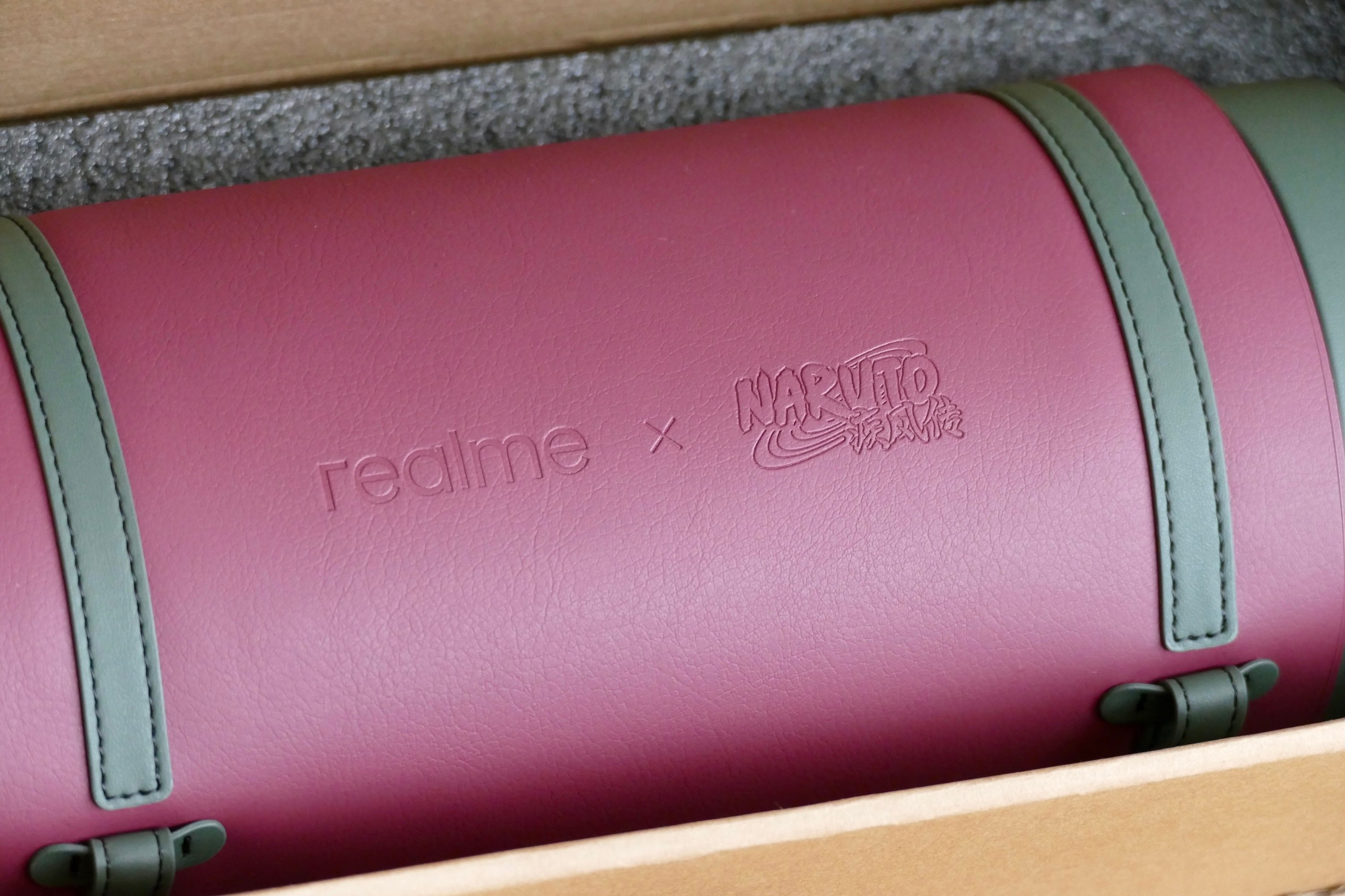 Realme x Naruto GT Neo 3 scroll branding.