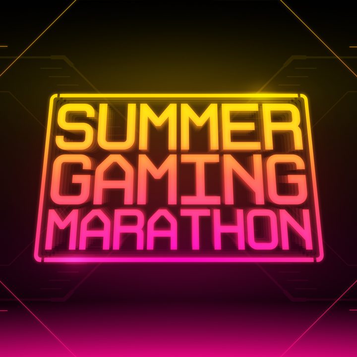 A neon logo for Digital Trends' Summer Gaming Marathon.