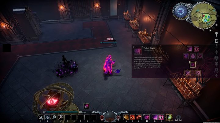 A vampire glowing after performing a dash.