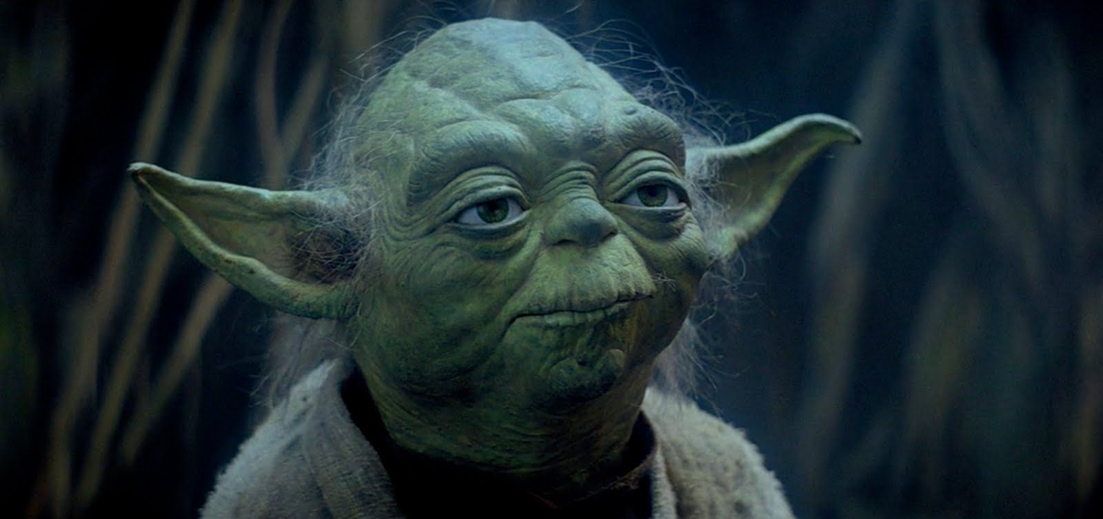 Yoda looks ahead in a scene from Star Wars: Episode V--The Empire Strikes Back