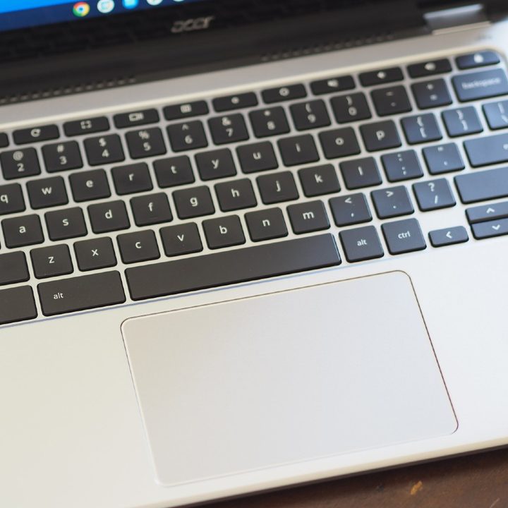 The keyboard and touchpad on the Acer Chromebook 514.
