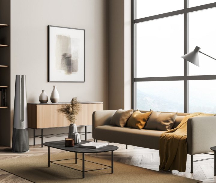The PuriCare AeroTower acts as a conversation piece in a room.