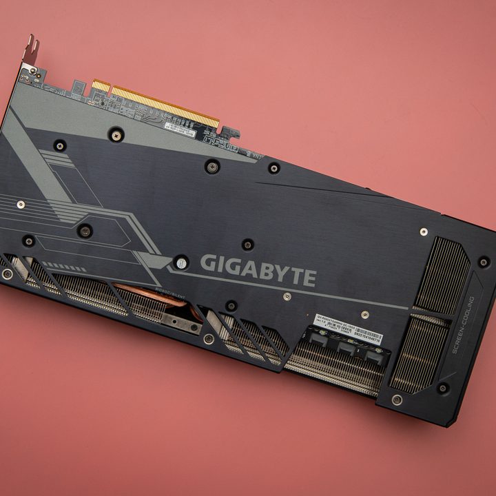 Backplate on the AMD RX 6950 XT.