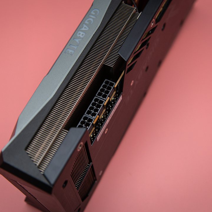 Power connections on the AMD RX 6950 XT.