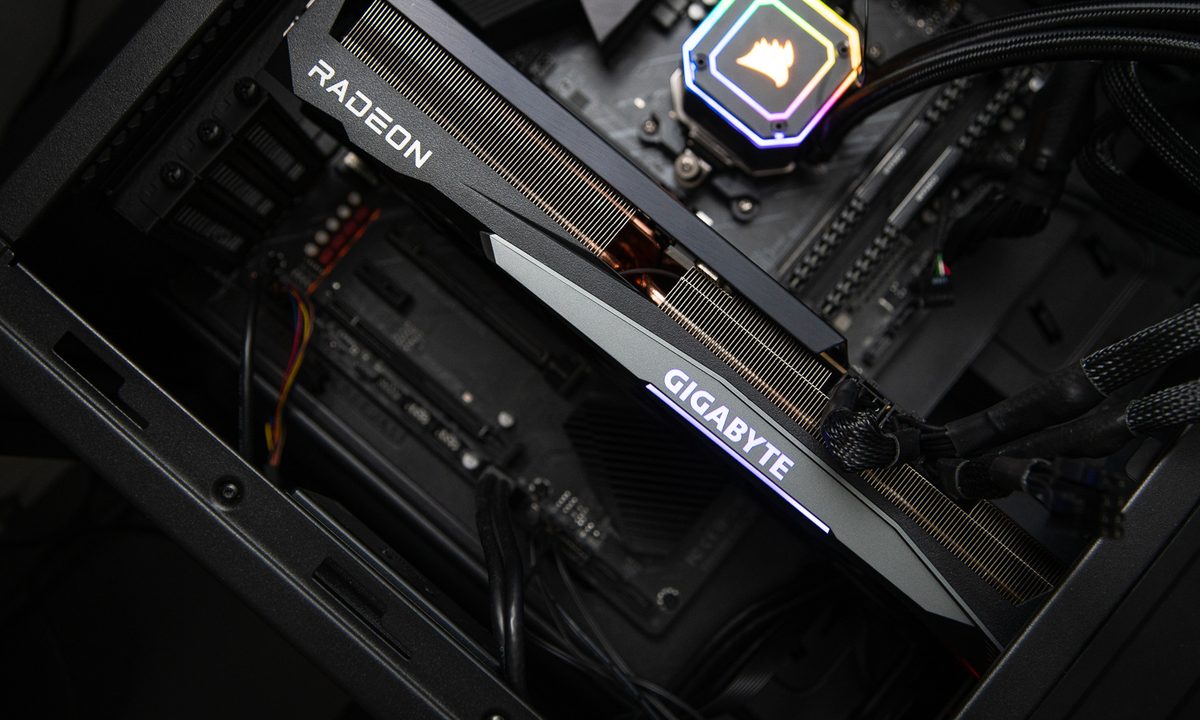 AMD RX 6950 XT installed in a PC.